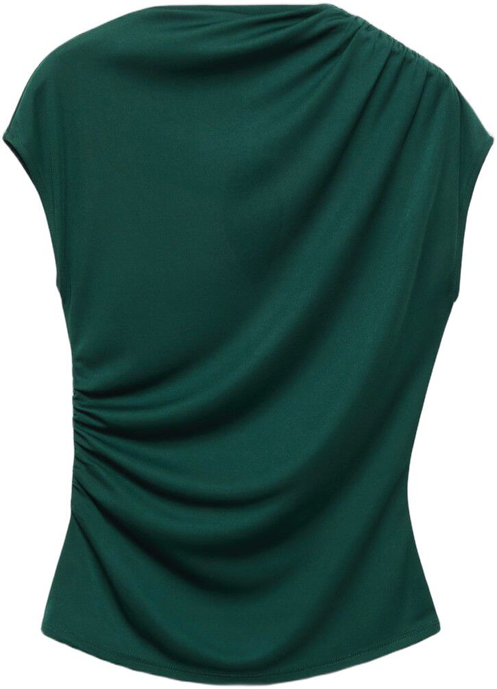 T-shirt with gathered asymmetrical