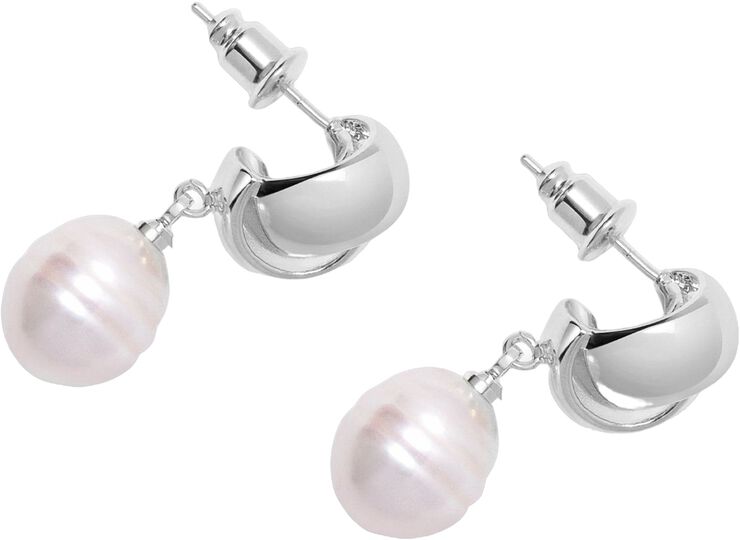 Pearl Drop Earrings in Silver