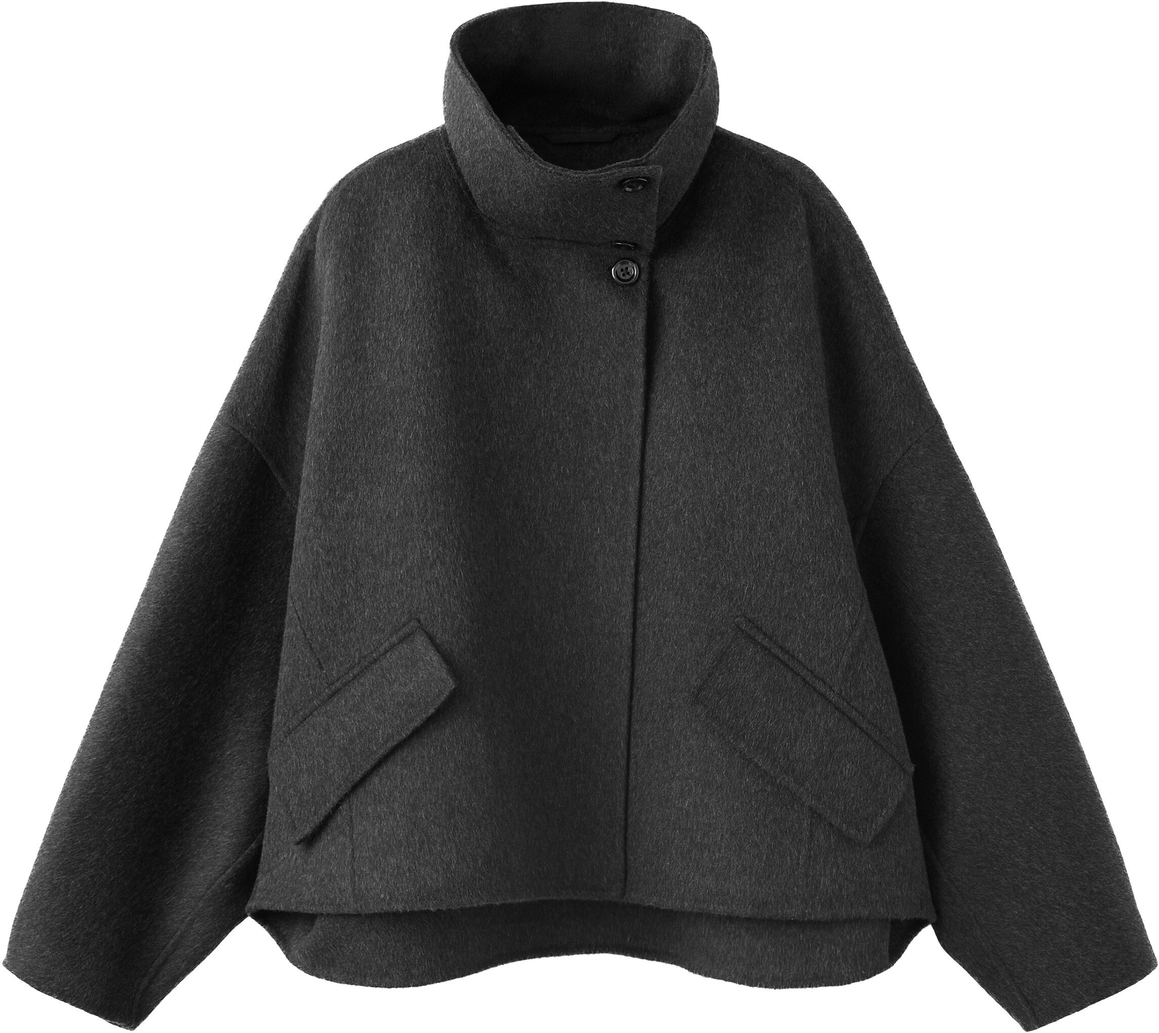 Wool funnel-neck jacket