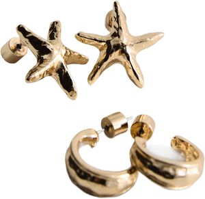 Set of combined textured earrings