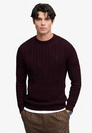 COTTON CABLE KNIT CREW
