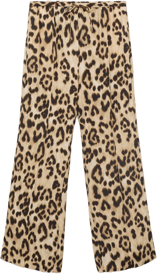 Fluid animal- print trousers