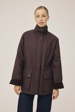 Emmy 3 coated jakke med fløjlskanter - GRS