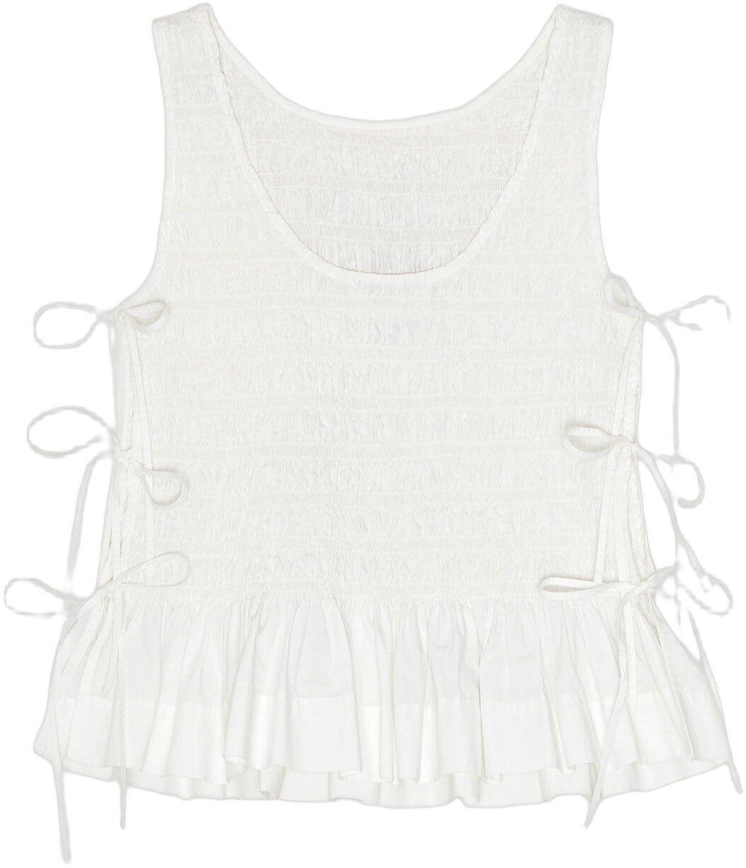 Cotton Poplin Smock Tie String Top
