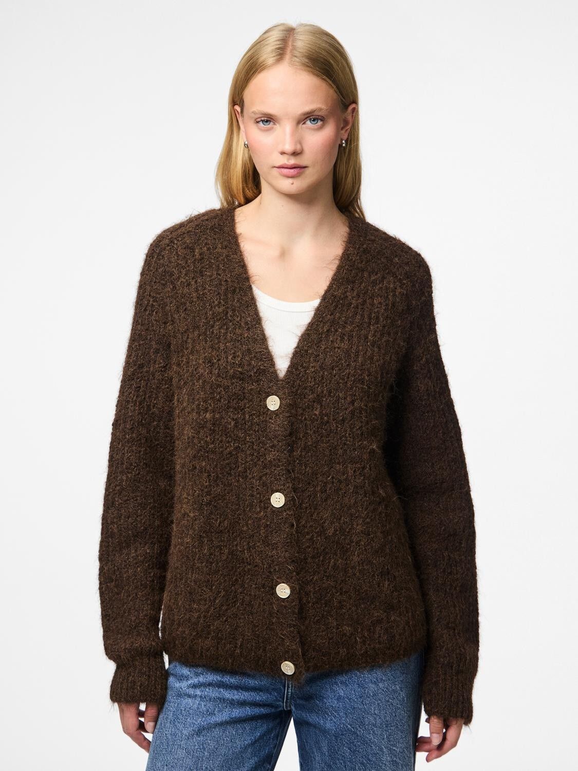 PCCLEO LS V-NECK KNIT CARDIGAN NOOS