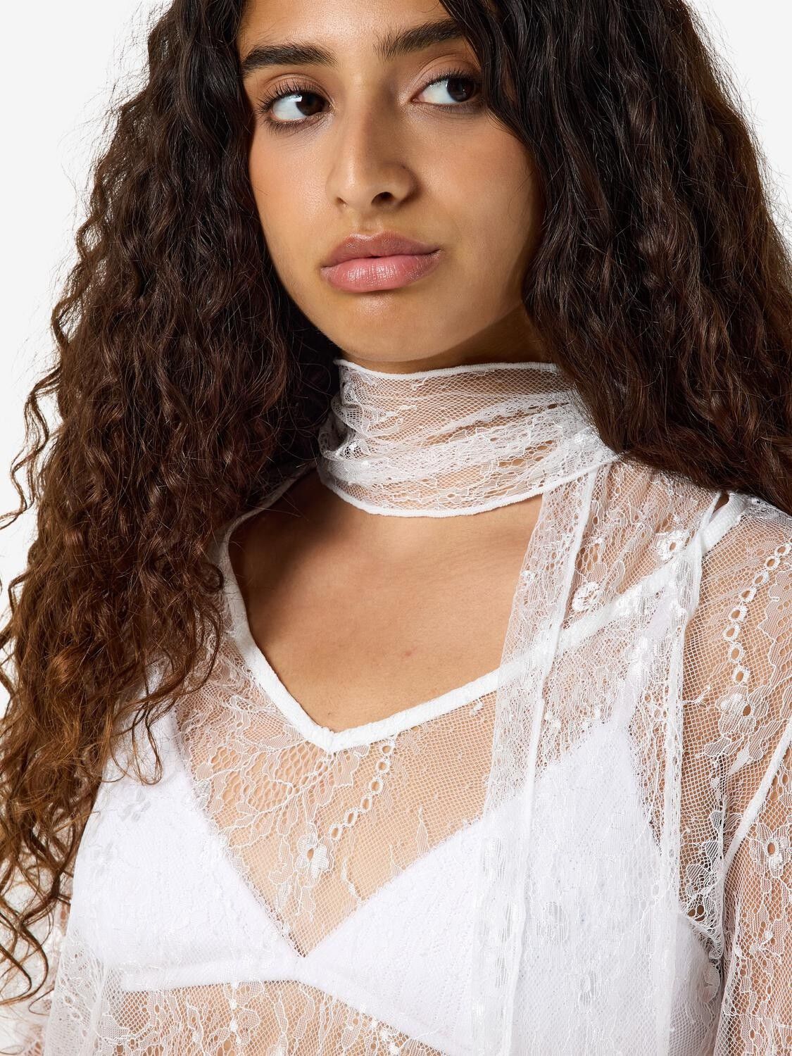 Nmida L/S Lace Scarf Top