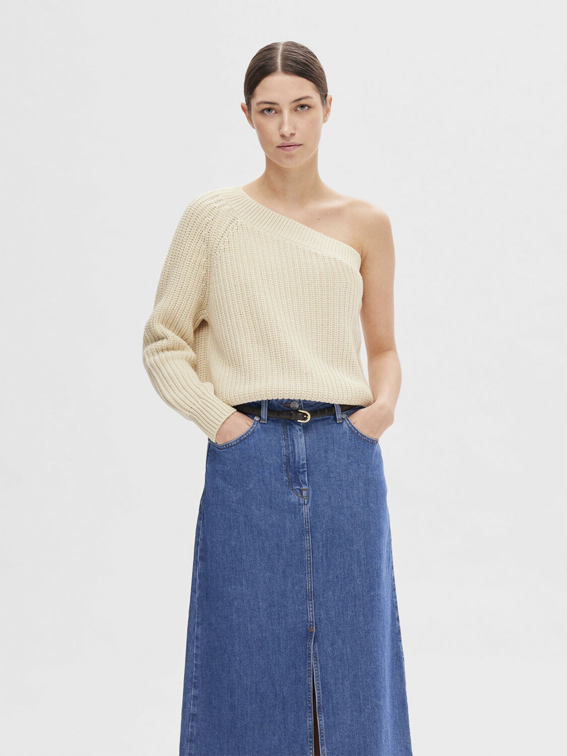 SLFSEDORA LS KNIT ONE SHOULDER