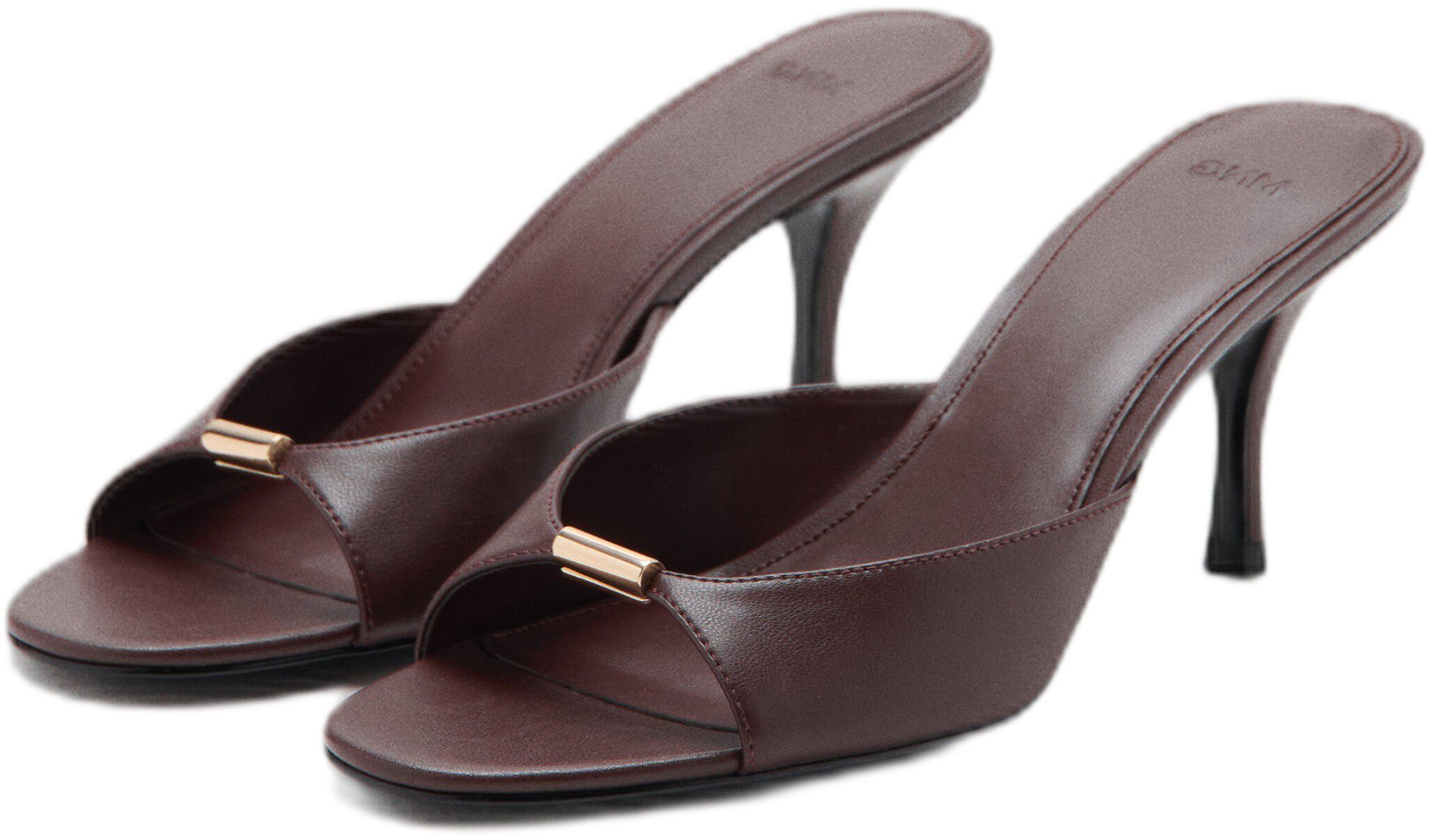 Heeled sandals with metallic detail