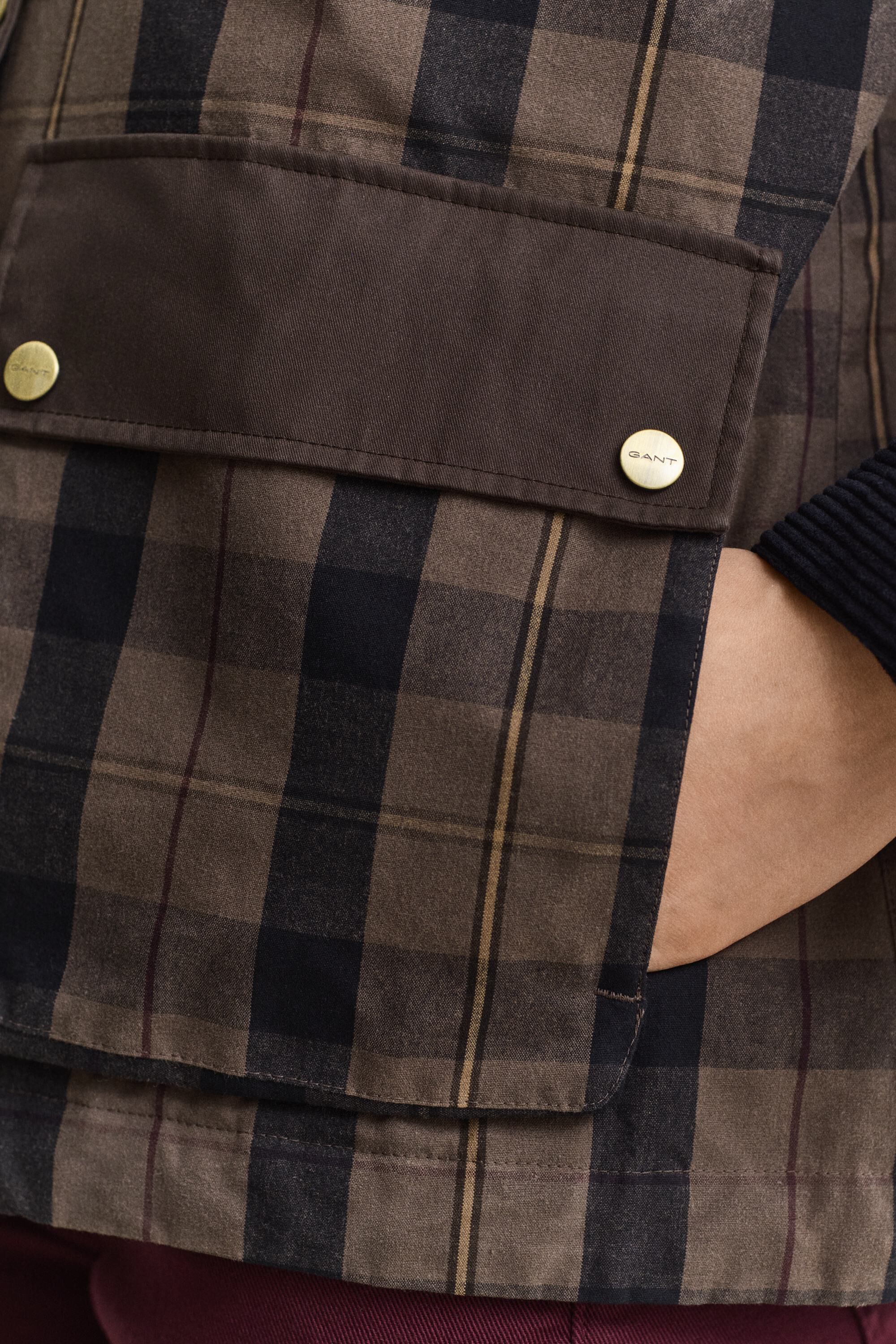 CHECKED WAXED JACKET