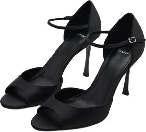 Satin high-heeled sandal