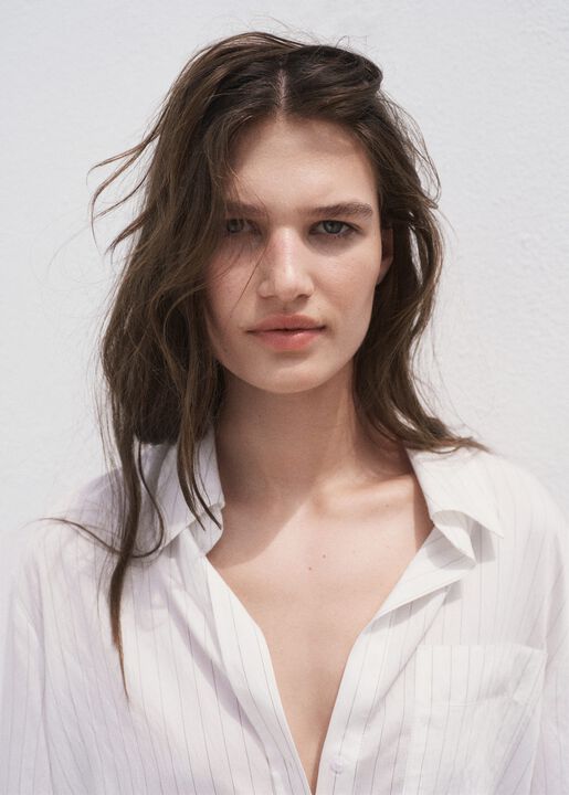 Semi-transparent striped shirt