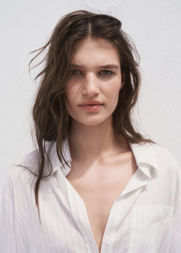 Semi-transparent striped shirt