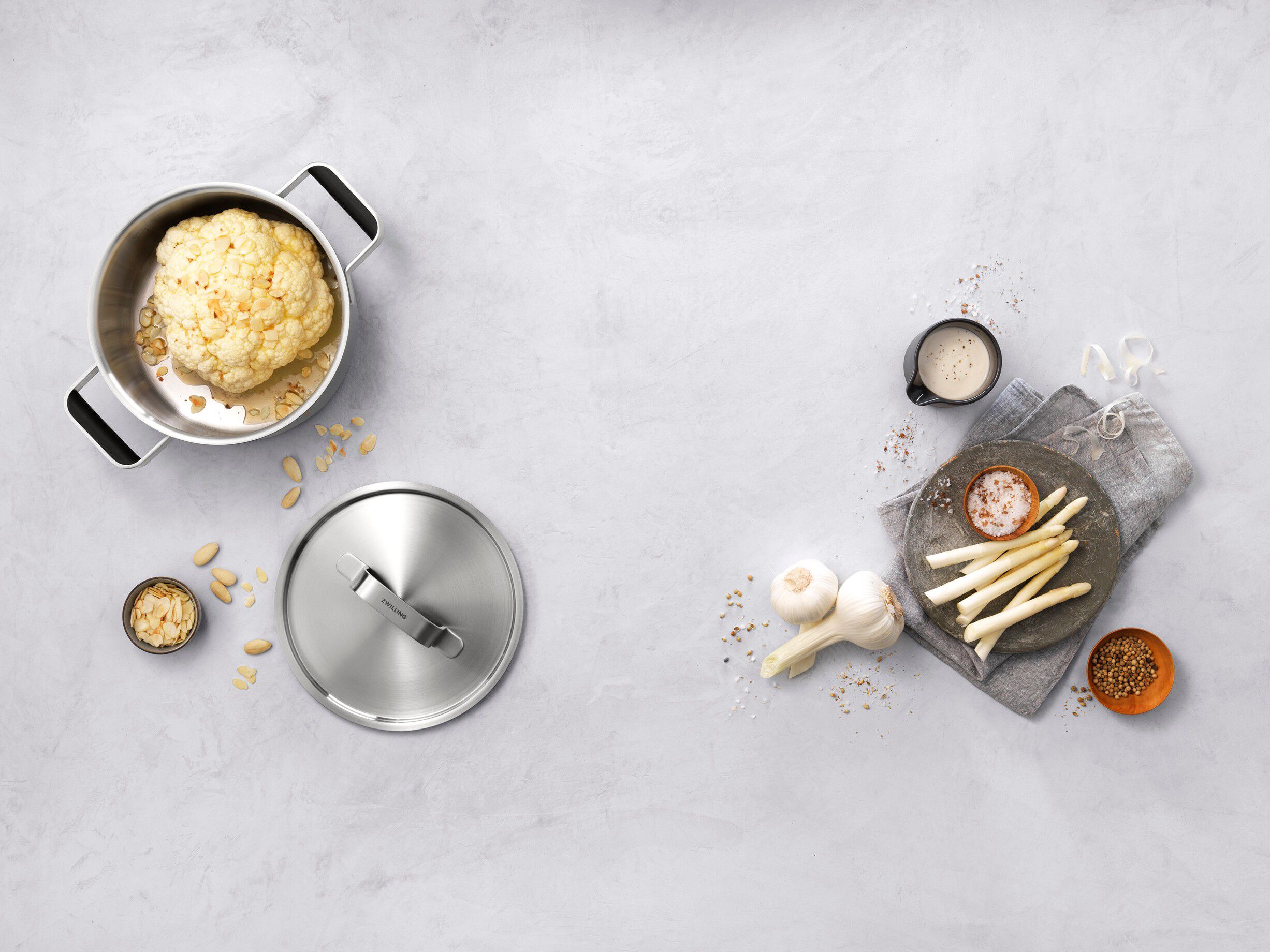 Gryde- og pandes&aelig;t, 3-dele, 18/10 rustfrit st&aring;l