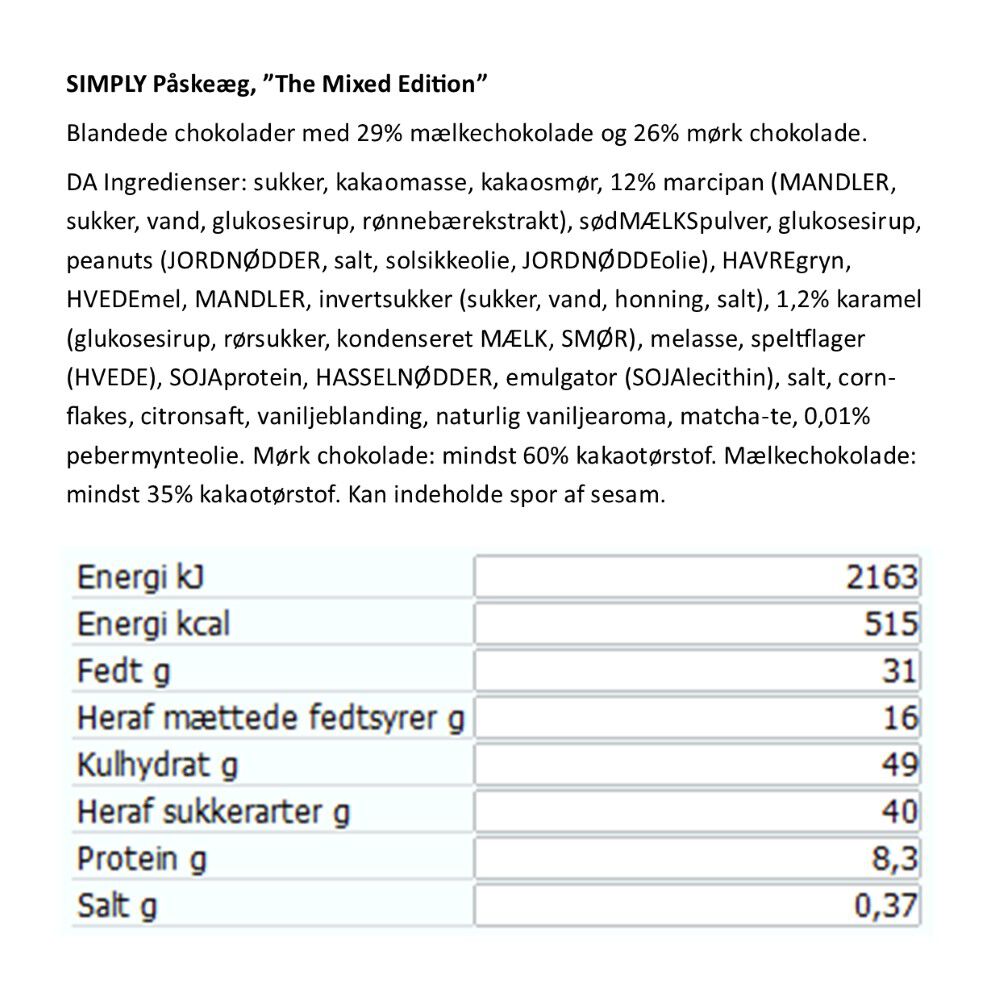 Simply&reg; THE MIXED EDITION p&aring;ske&aelig;g (250g)