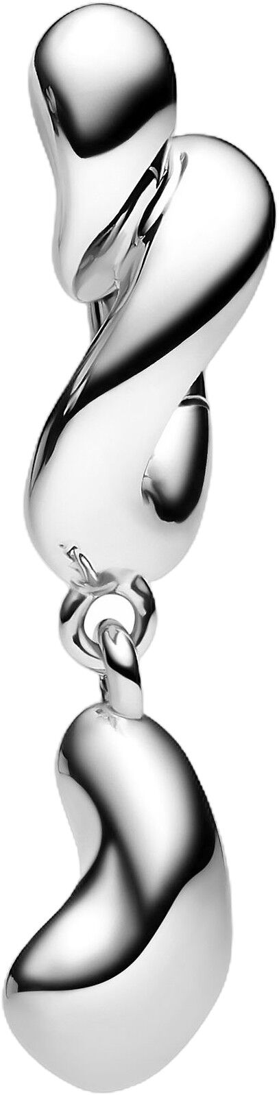 Whirl Drop Huggie Silver