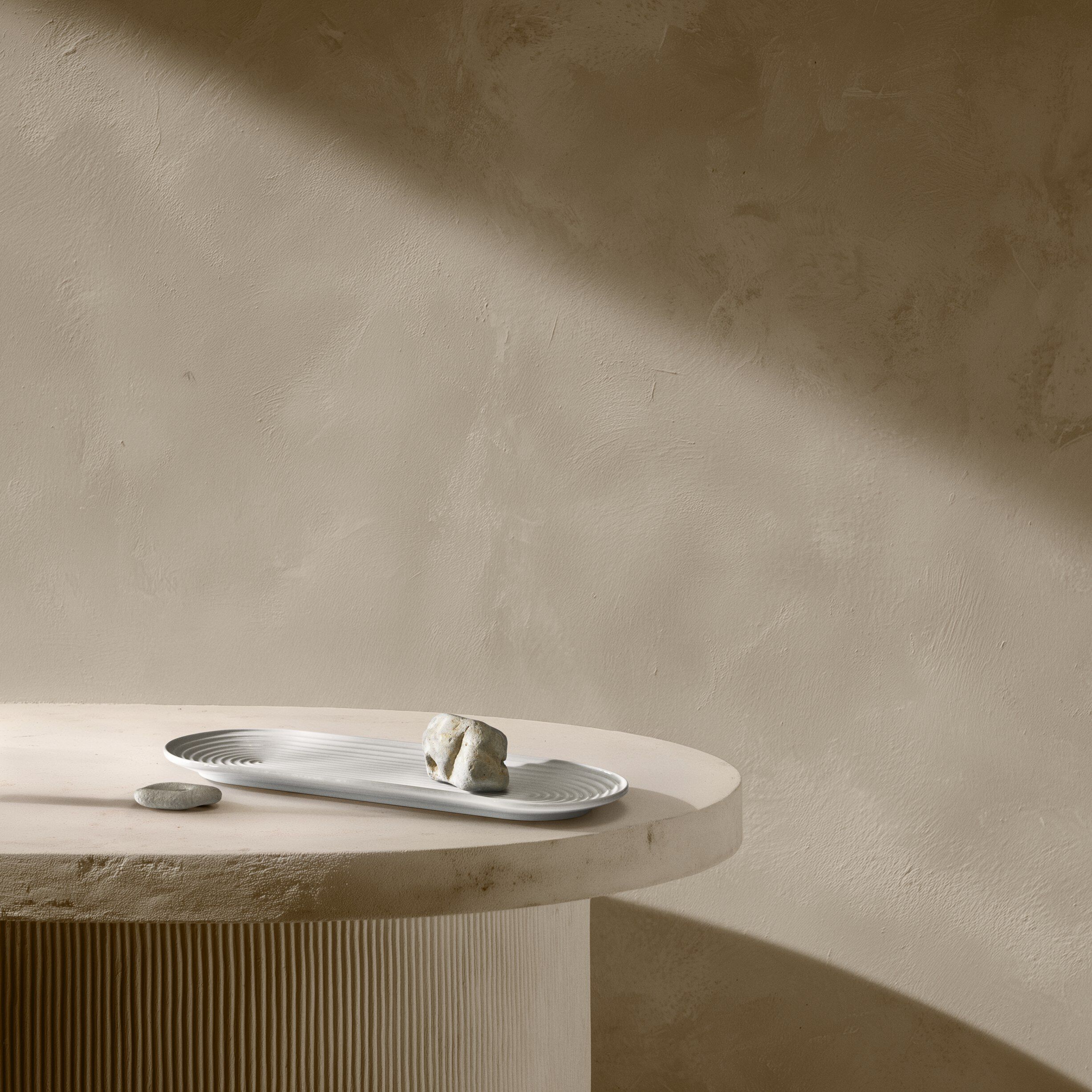 Lyngby Tura Ovalt serveringsfad 48x20 cm hvid