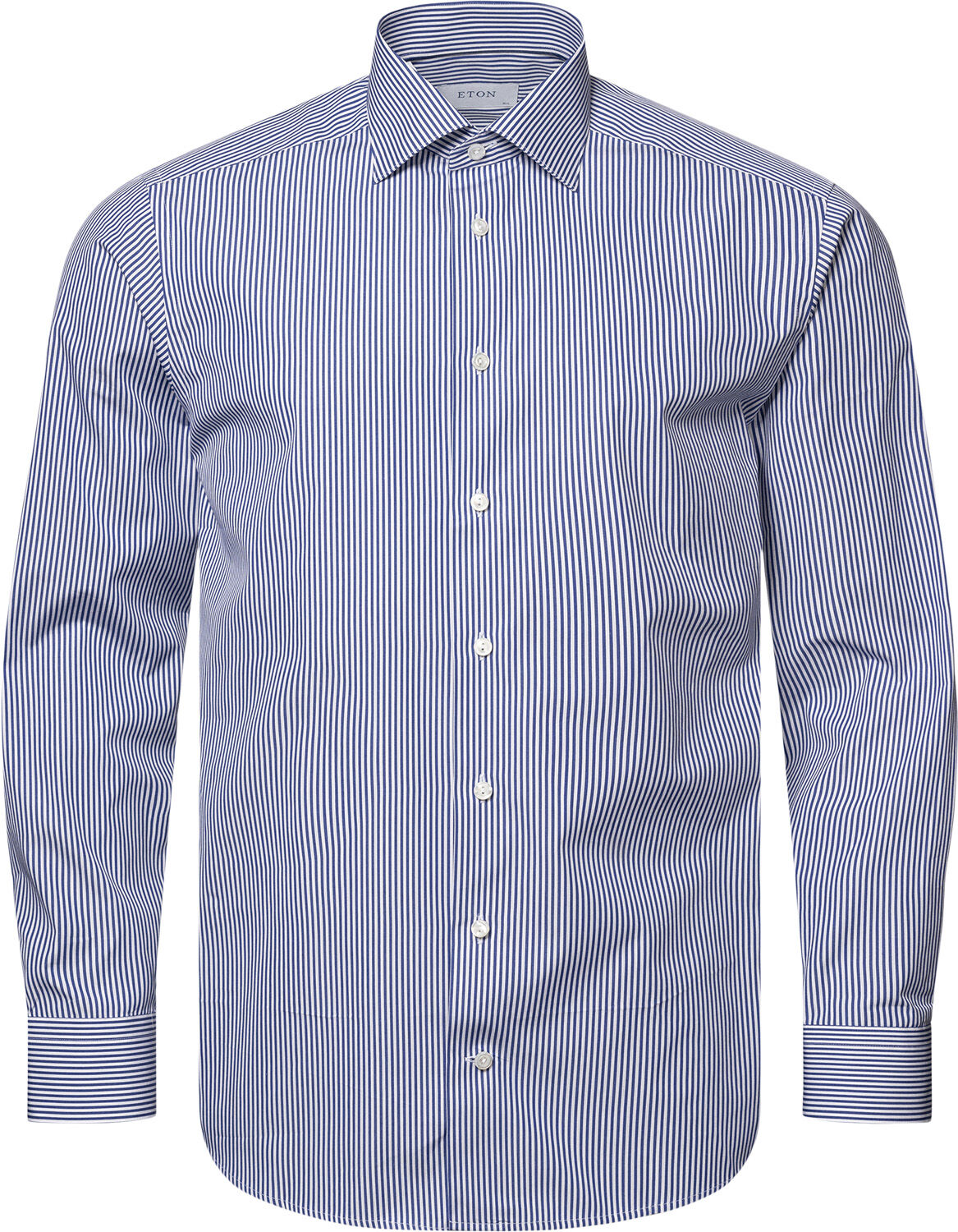 Contemporary Fit Dark Blue Bengal Striped Elevated Poplin Shirt