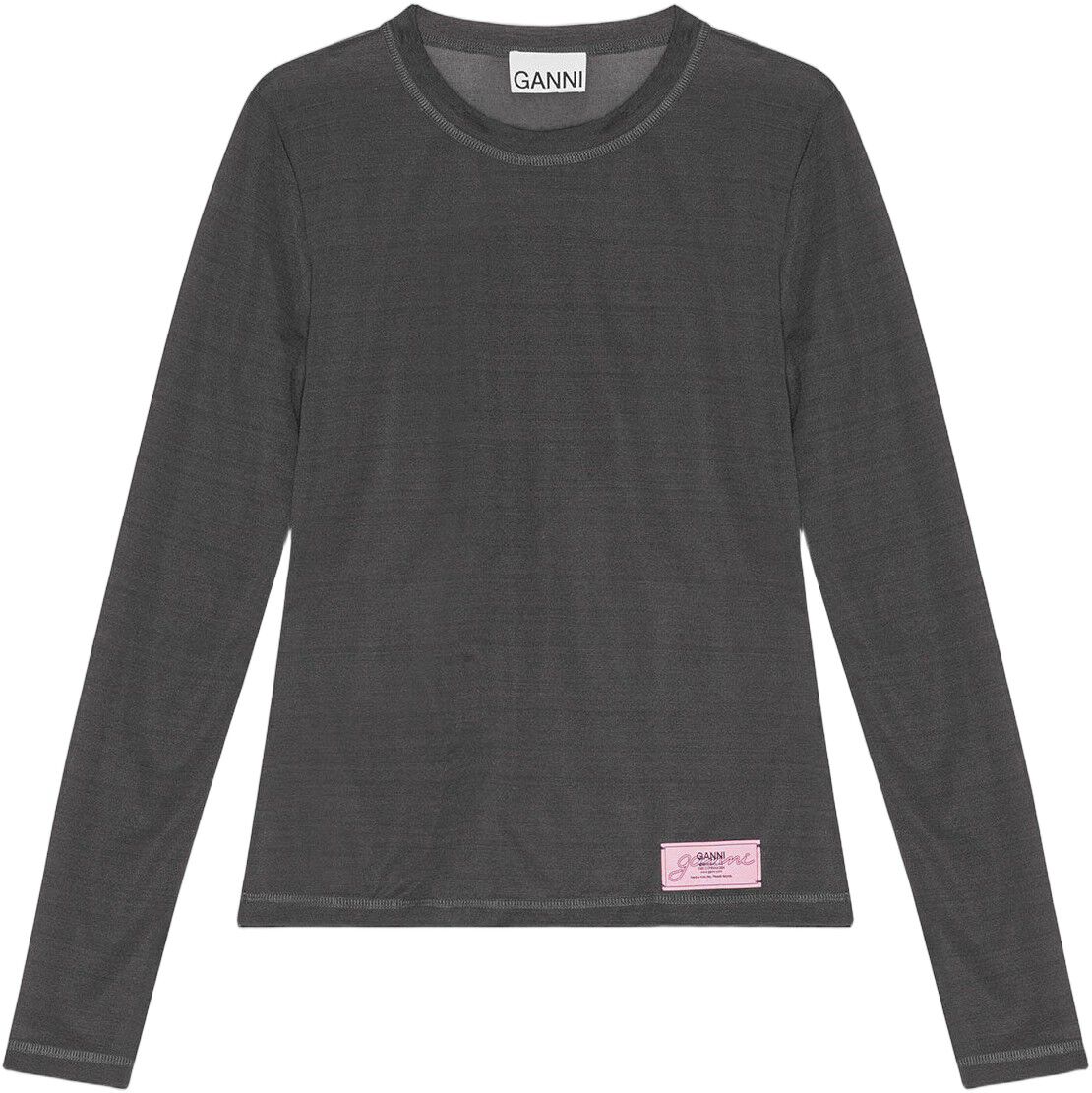 Sheer Mesh Jersey Long Sleeve Top