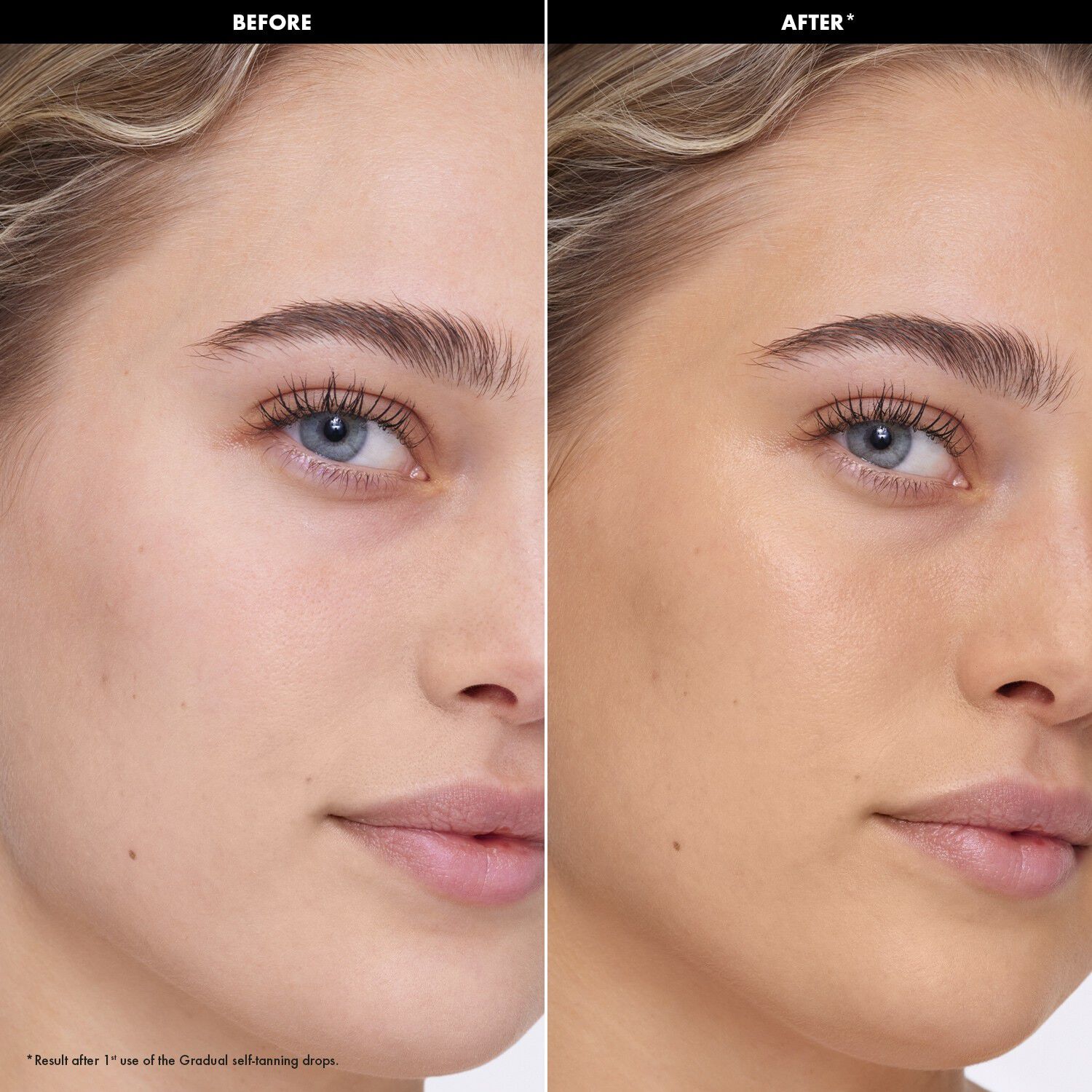 Selvbrunende dr&aring;ber, der virker gradvist - med DHA og hyaluronsyre