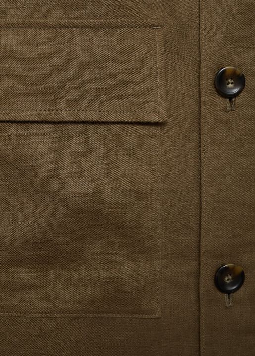 100% linen overshirt with pockets
