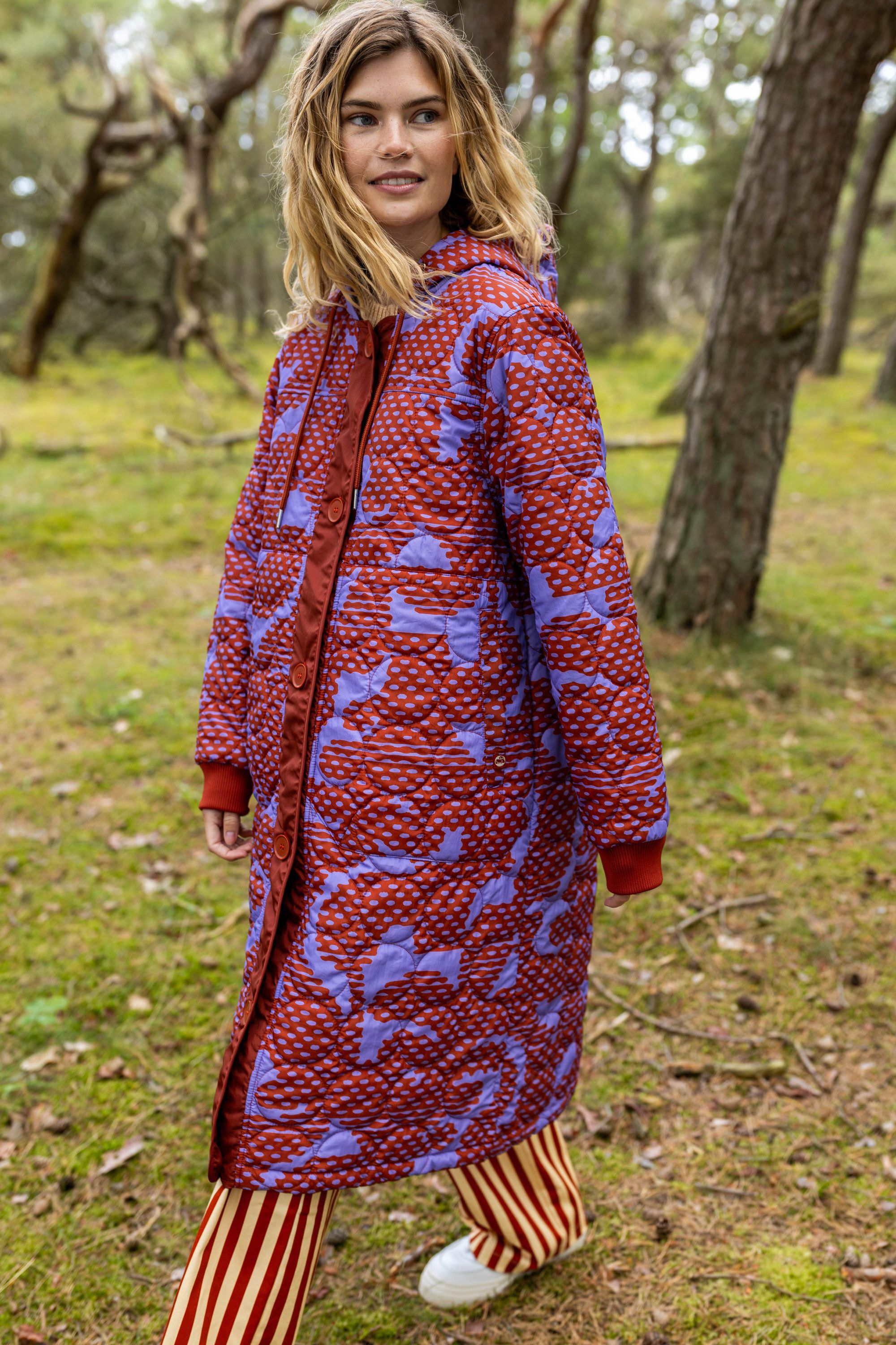 Danemeddow Aop Thermo Coat Light Lilac/Chili HALFTONE