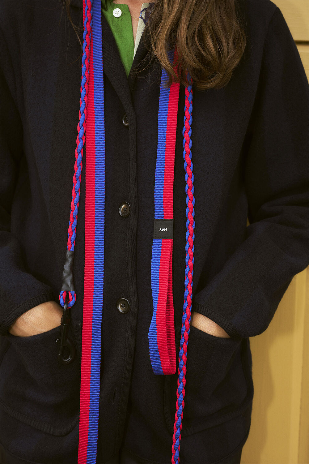 HAY Dogs Leash-Flat M/L-Red, blue