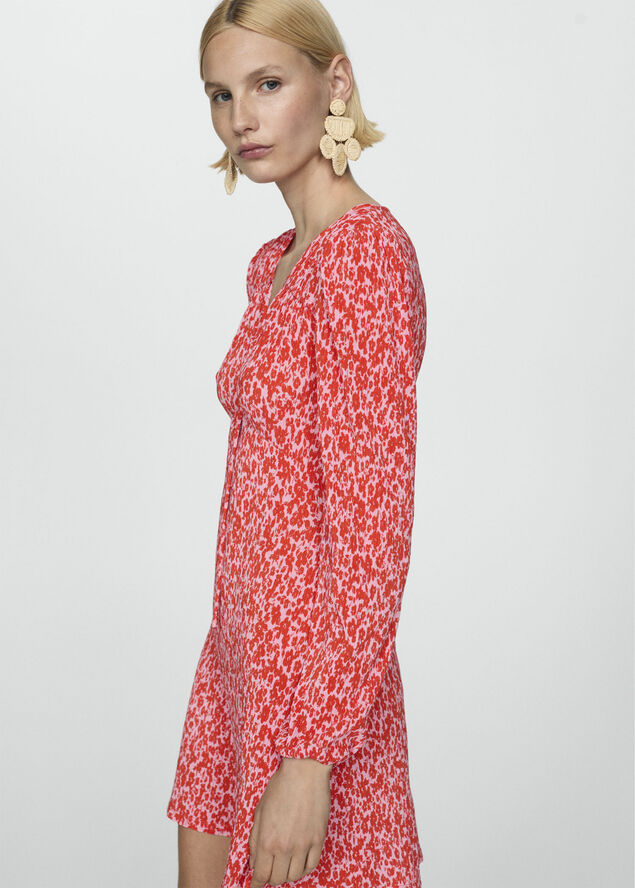 Floral-print dress with knot detail