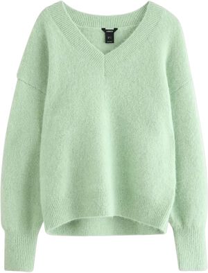 Strikket V-hals trøje med en afslap