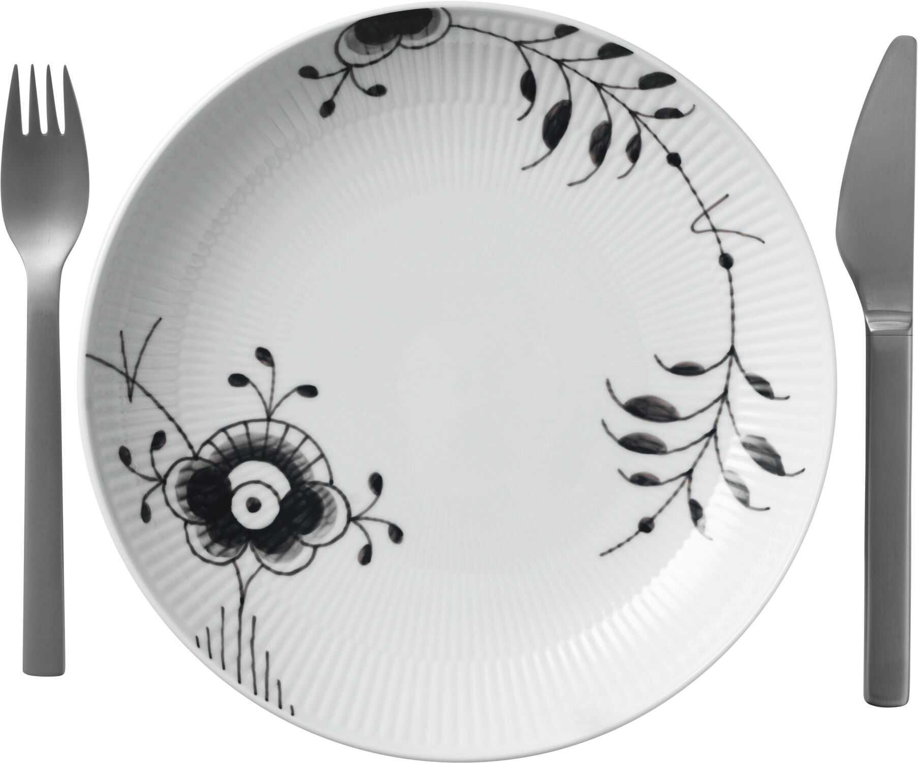 SORT MEGA RIFLET MODERNE TALLERKEN 25 CM