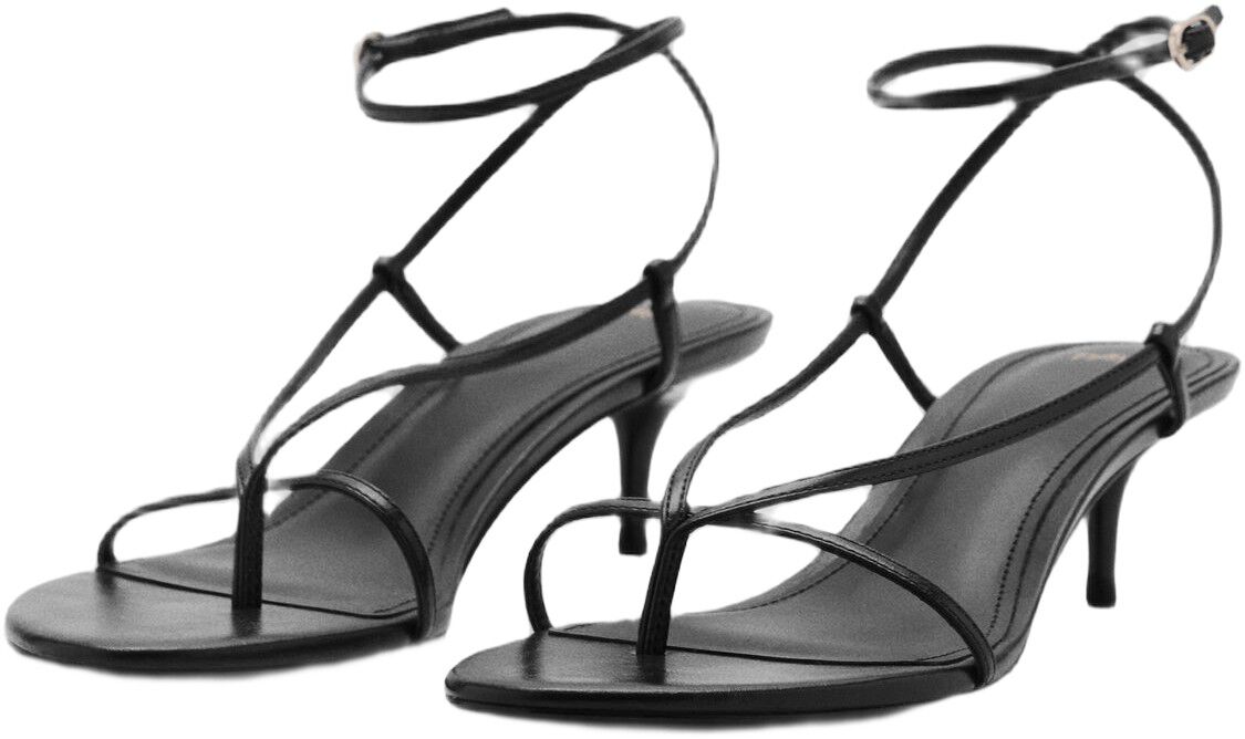 Heeled sandals with thin strap