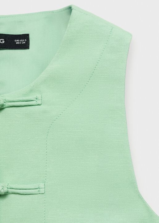 Linen blend suit vest