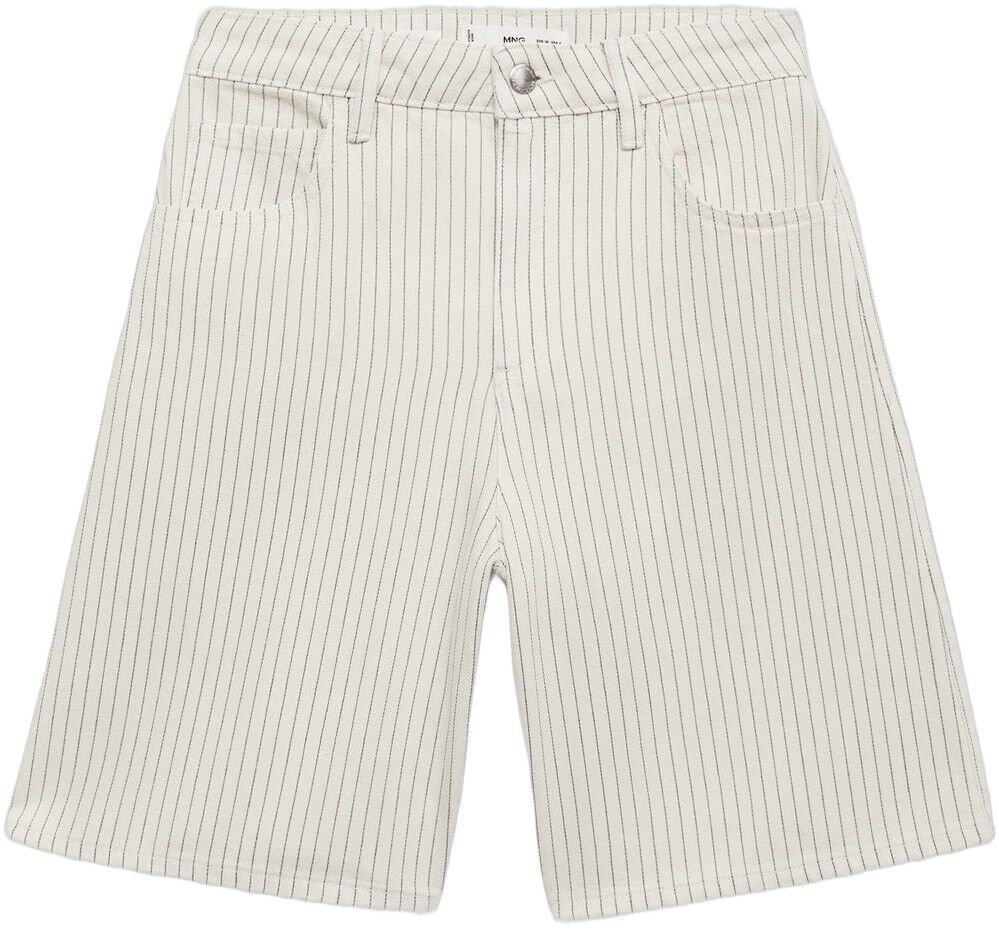 Striped denim shorts