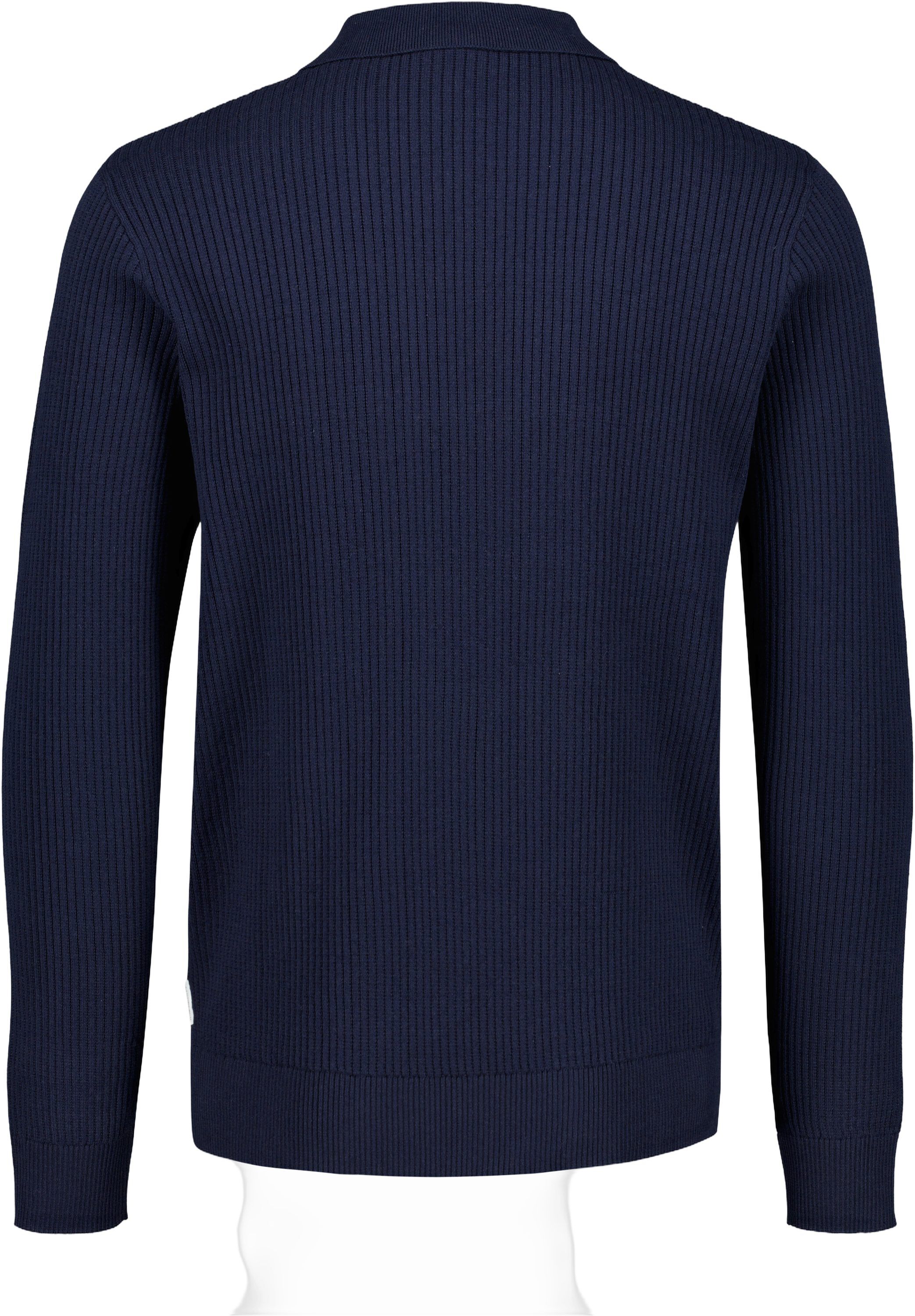 Ribbed L/S v-neck polo