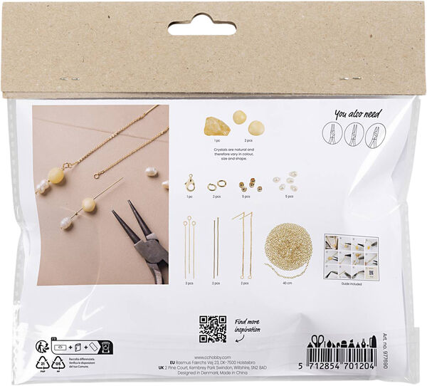 Mini DIY Kit Smykker, Halskæde og øreringe med honning calci