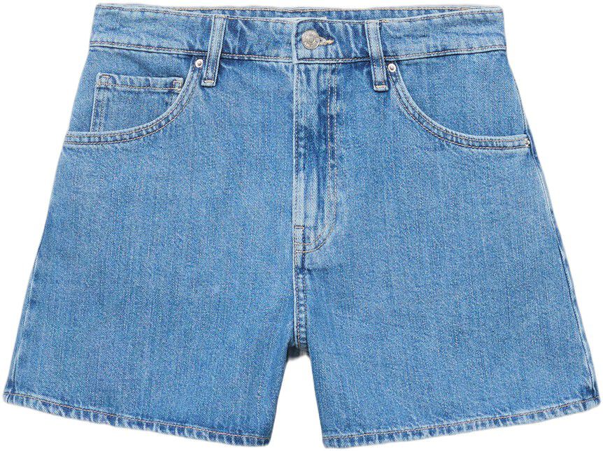 High-waisted straight-fit denim sho