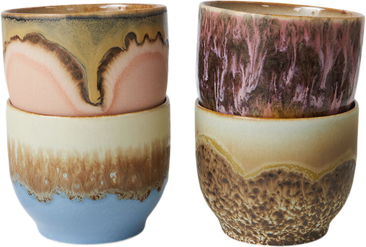 70s ceramics café cups lagoon set of 4