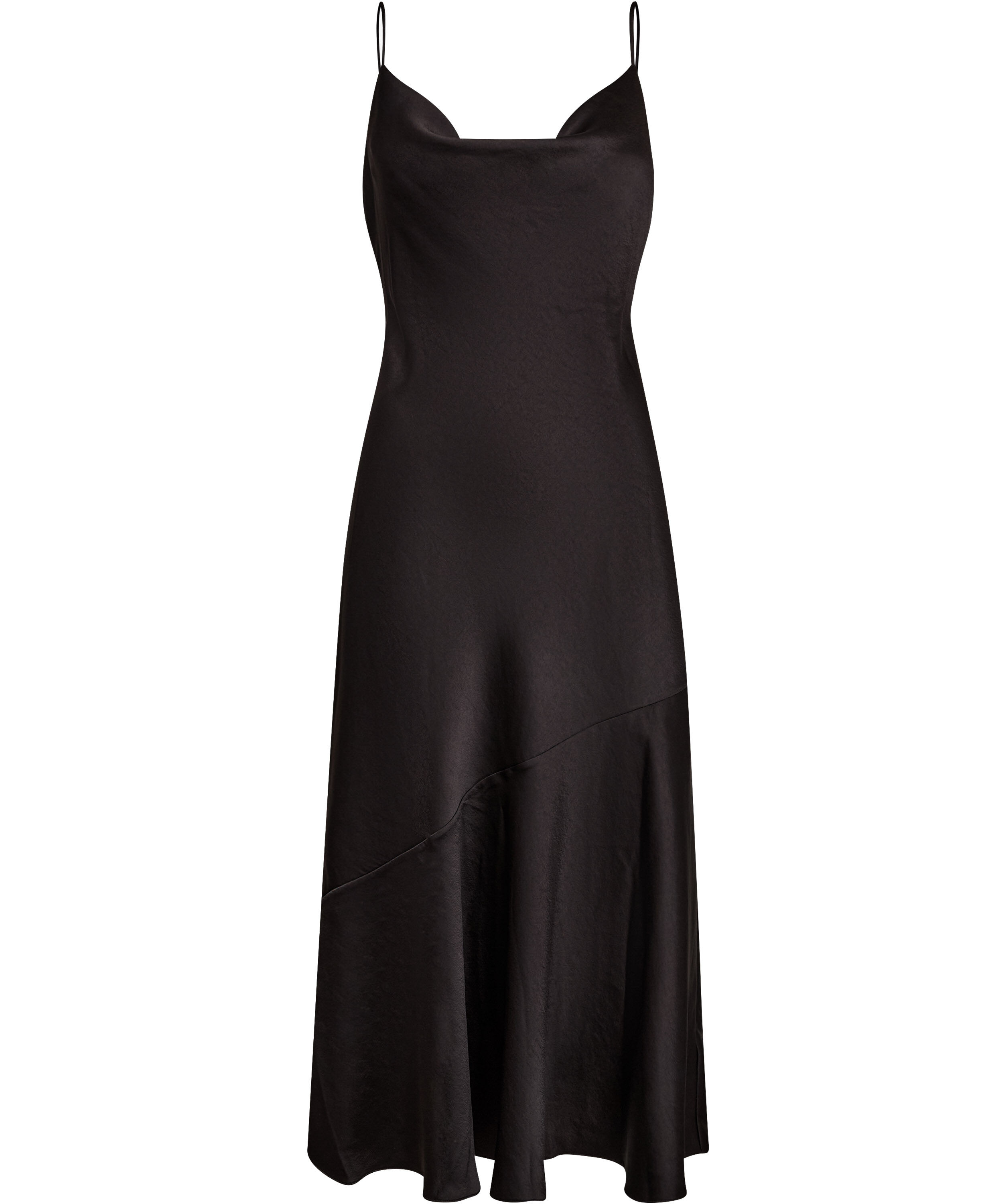 TUNCA Satin Cowl Neck Evening Midi