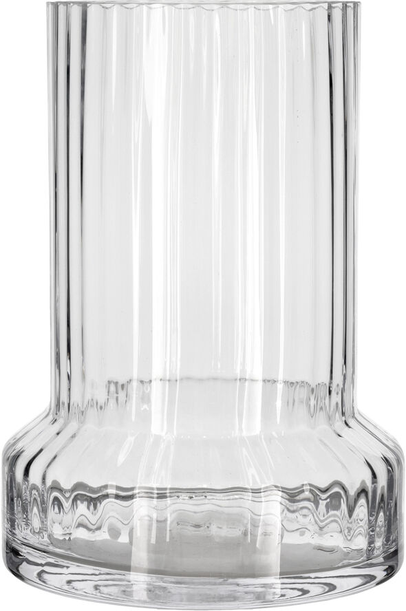 Vase med riller Hvils D21 x 29 cm Klar Glas