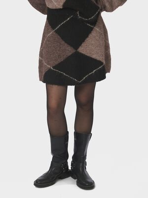 Gisa Check Fluff Knit Skirt