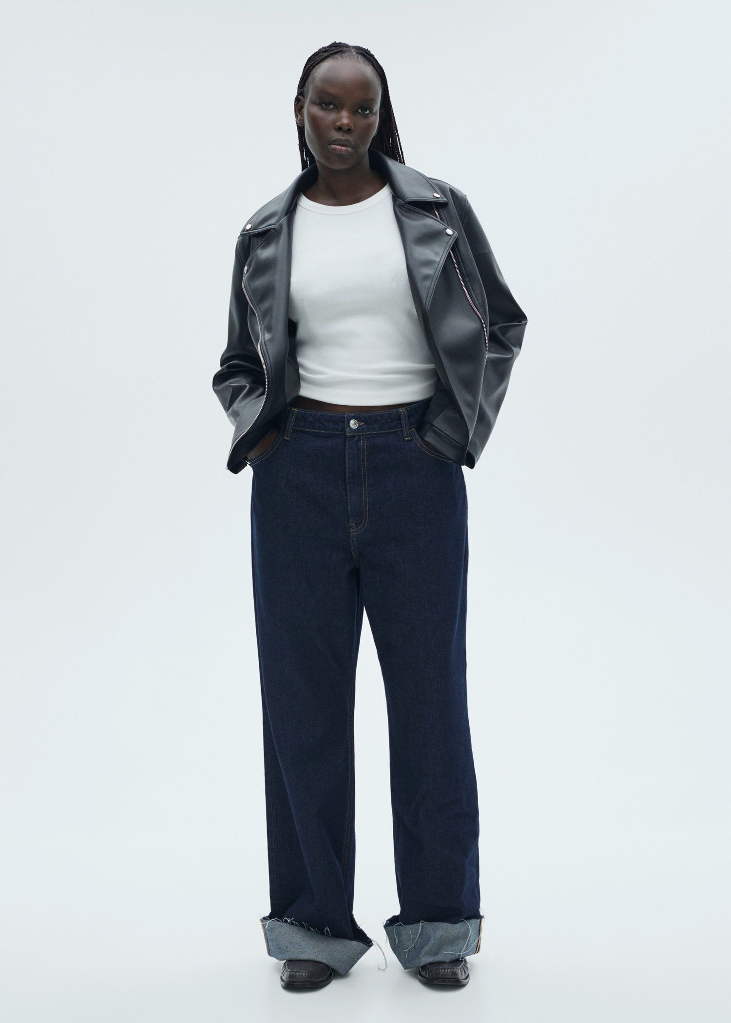 Ribbed cotton-blend top