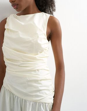 TSCAROS POPLIN RUCHED MAXI DRESS WV