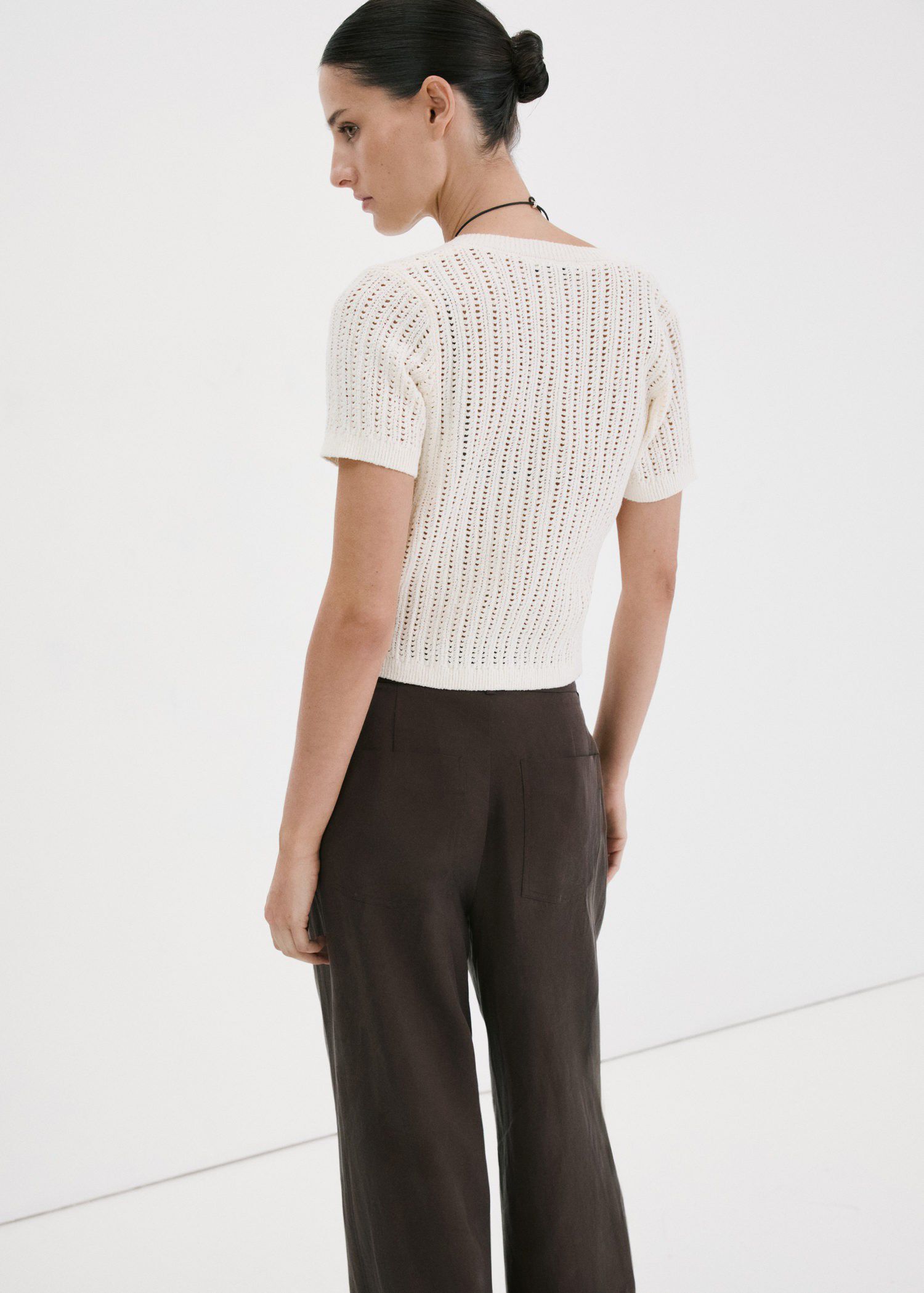 Openwork knit cardigan