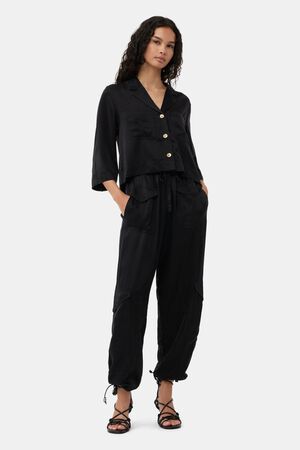 Washed Satin Pocket Pants