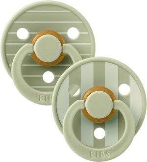 BIBS Pacifier Studio Colour 2 PACK Pin Latex Size 1 Sage Mix