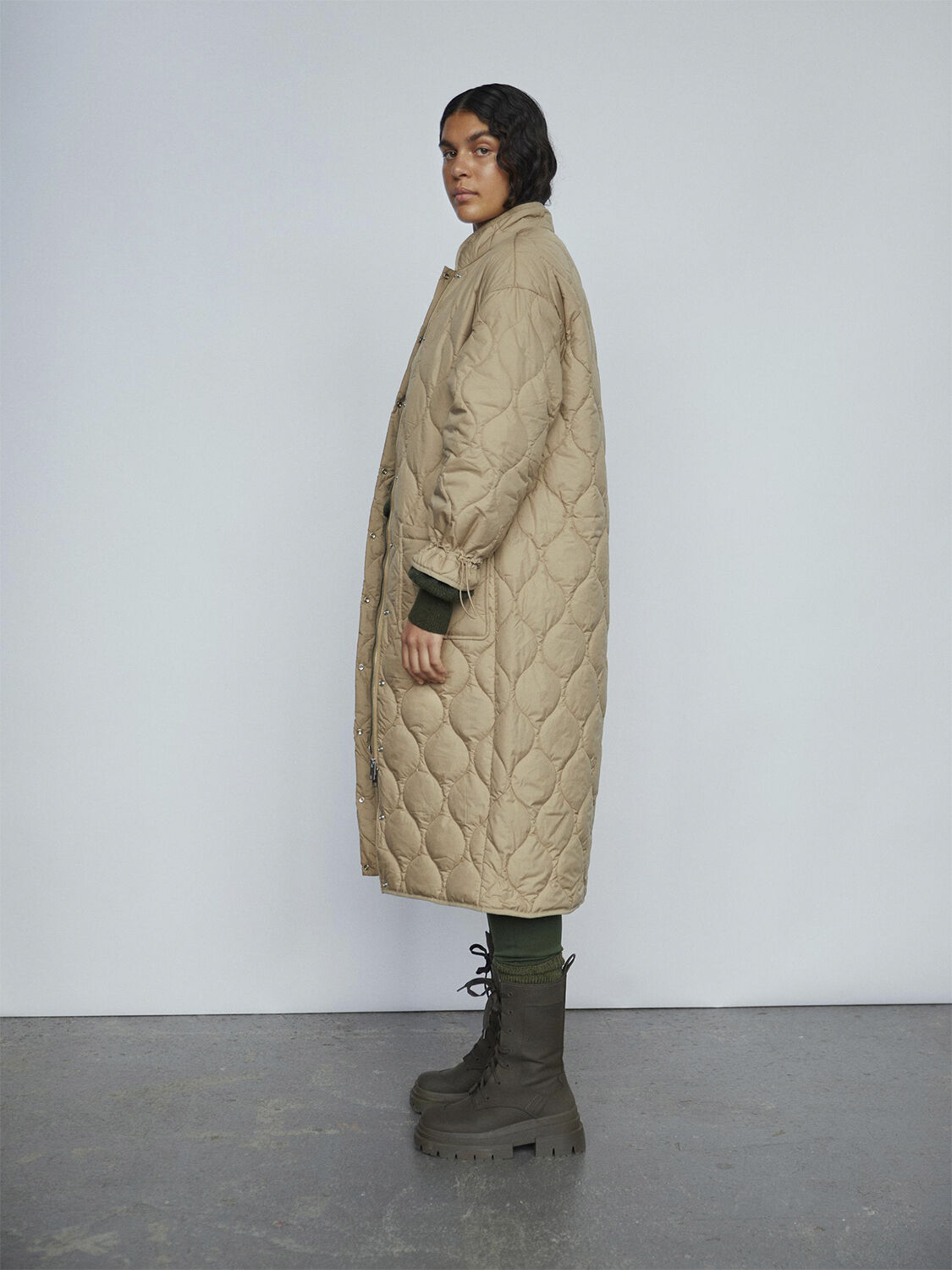 OBJLINE LONG QUILTED JACKET NOOS