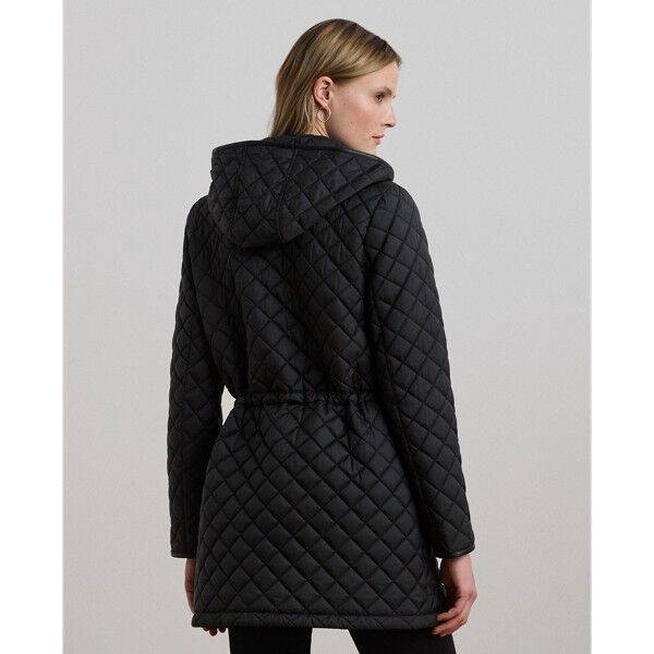 Crest-Patch Diamond-Quilted Anorak