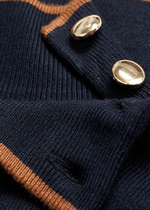 Perkins-neck sweater with button