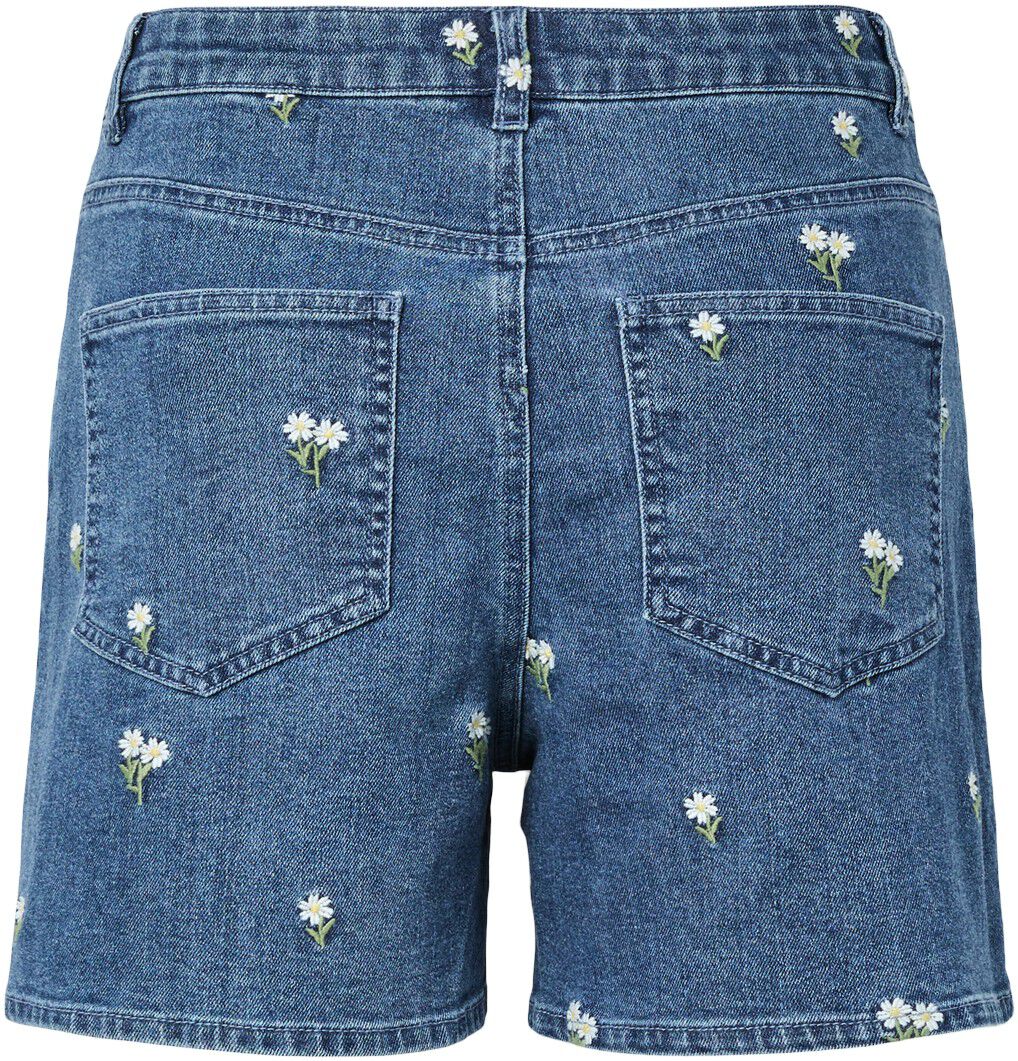 PCFLORA HW DENIM EMB SHORTS NOOS
