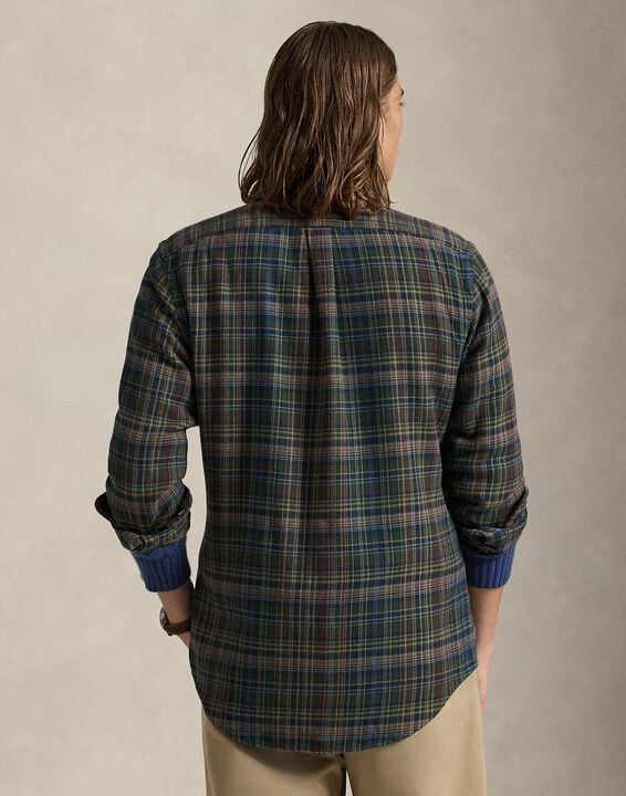 Custom Fit Plaid Brushed Flannel Shirt