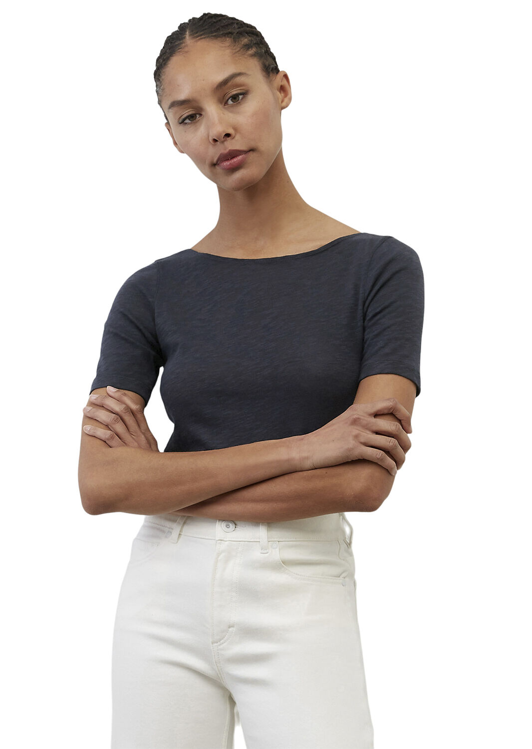 T-shirt, short sleeve, boat neck